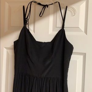 Double slit black dress